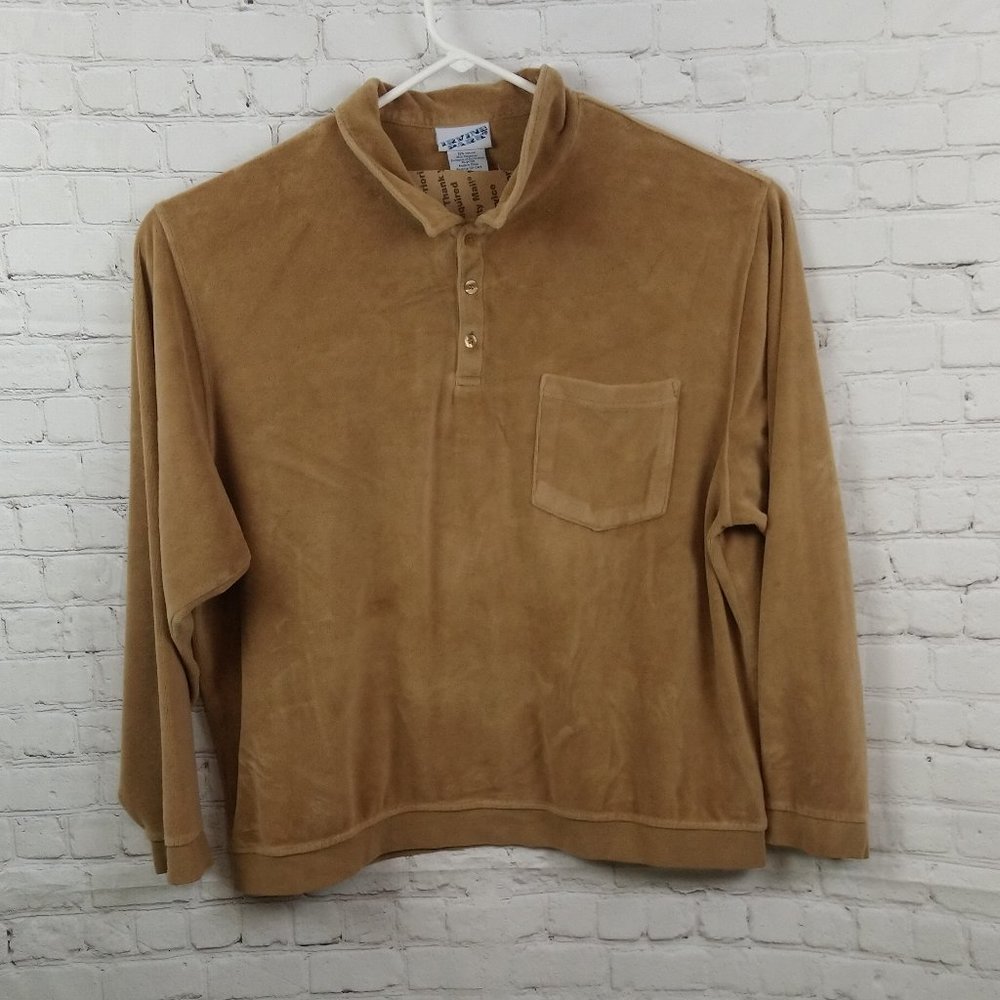 Irvine Park Men Brown Velour Sweater Size 2XL